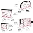thumbnail image 2 of 4 Pieces Mesh Cosmetic Bags Set, Portable Travel Mesh Makeup Bag, Heart Pattern Zipper Pouch Toiletry Bag for Women Girls (Pink), 2 of 5