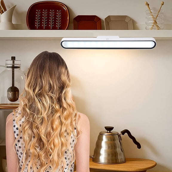 LED Desk Lamp, Under Cabinet Lighting, Dimmable Touch Control, 3 Color Modes, Rechargeable Reading Light Bar for Bedside, Computer Desk, Kitchen Cupboard, Vanrity Mirror