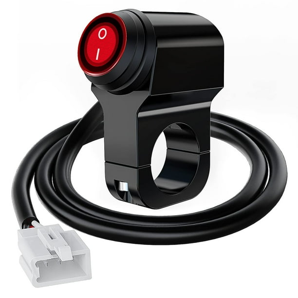 Interruptor de manillar de motocicleta Plug and Play, interruptor de luz de manillar ATV de 12 V, interruptores de encendido y apagado, se adapta a manillares de 7/8" (22 mm)