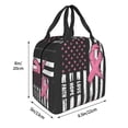 thumbnail image 3 of Disketp Ribbon Breast Cancer Awareness Bolsa Térmica para Almuerzo para Hombre y Mujer, Ideal para Trabajo, Senderismo y Picnic, 3 of 8