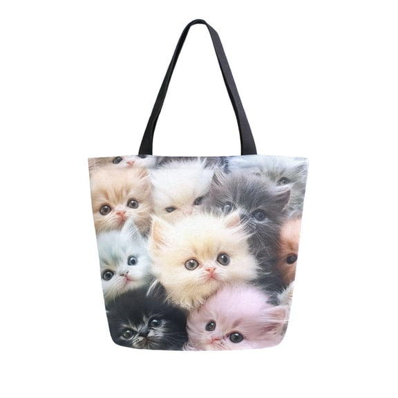 DIXRUYEE Tote Bag Women Weekender Travel Bag Shoulder Handbag Kittens’ Whimsical Wonderland Printed