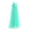 thumbnail image 3 of iiniim Girl's Sleeveless Mesh Long Gowns Pageant Party Prom Wedding Junior Bridesmaid Dress, 3 of 7