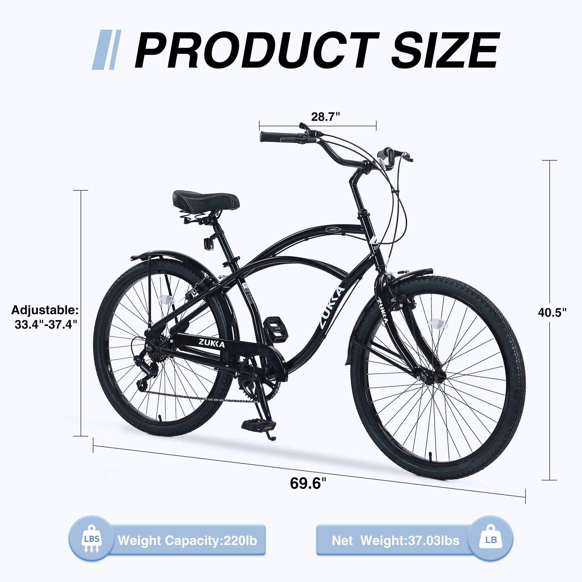 Mountain Bikes 7 Speed Bicycles 26"Inch Multiple Colors Men's Beach Cruiser Bike,Hybrid Bikes