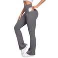 thumbnail image 5 of Women's Leggings Yoga Pants JIANLAI - Ribbed High Waist Flare Stretchy Butt Lifting for Gym Casual Daily (S-XL) Grey, 5 of 5