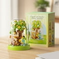 thumbnail image 2 of Bonsai Tree House Building Blocks Set, 182 Pcs Micro-Particle Flowers & Tree Building Toy with String Lights, Wooden Base & Dust Cover - Creative DIY Home Decor Gift, 2 of 6