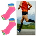 thumbnail image 3 of 4 Pairs Half Finger Toe Socks Men Women Non Slip Sticky Five Finger Socks for Yoga Daily Fit Mutlicolor Rose Red, 3 of 7