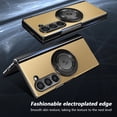 thumbnail image 6 of ELEHOLD Case for Samsung Galaxy Z Fold 3, Soft TPU and Hard PC Hinge Protection Case with Magnetic Rotatable Metal Ring Holder & Screen Protector,Gold, 6 of 12