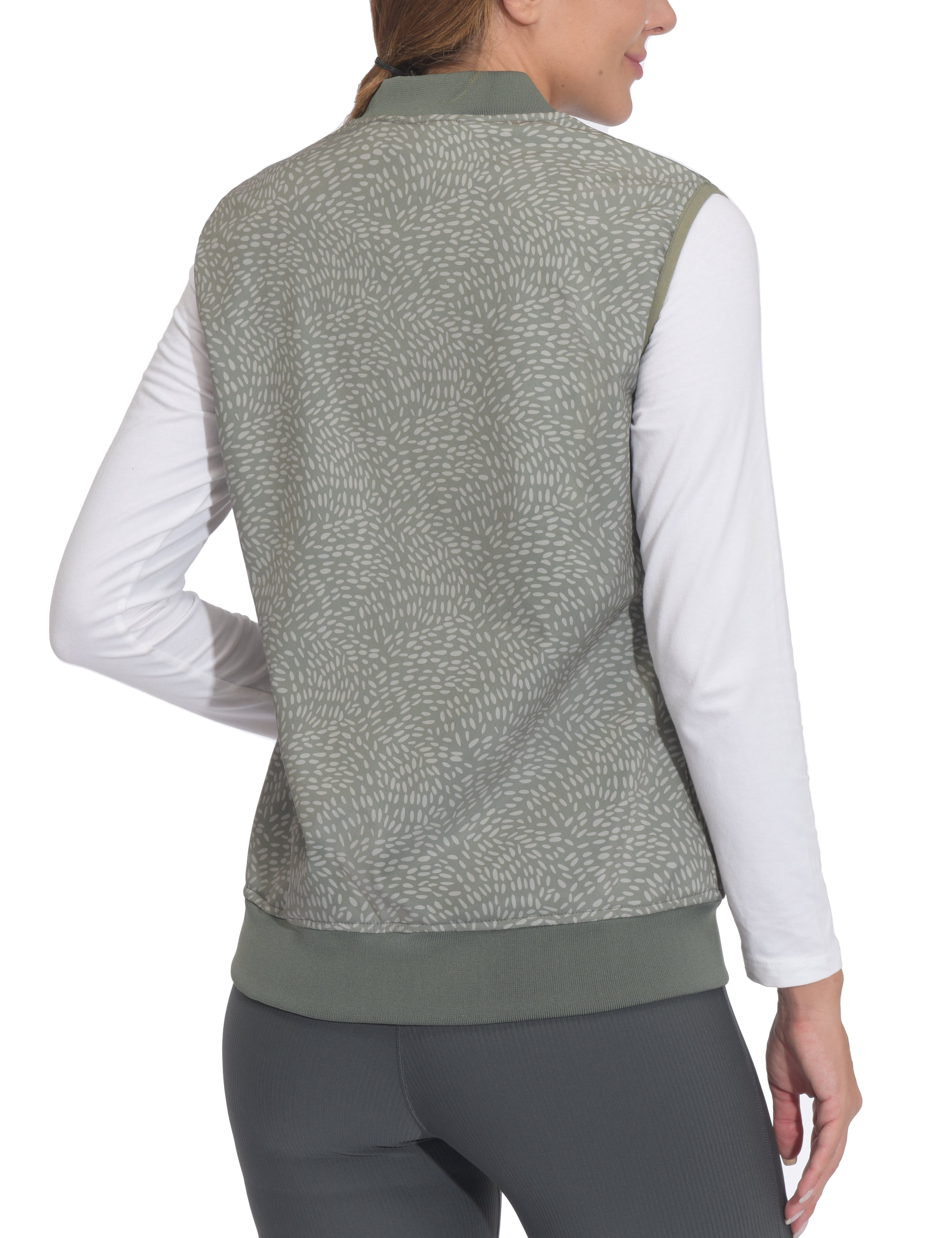 Little Donkey Andy Lightweight Fleece Lined Golf Hiking Vest for Women Waterproof Softshell Running Casual Sleeveless Jacket Khaki Rice L