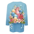 thumbnail image 5 of Womens Easter Shirt 3/4 Sleeve Round Neck Tees Casual Loose Fit Blouse Cute Bunny Print Shirts Trendy Spring Outfits 2026, 5 of 5
