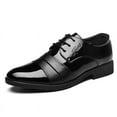 thumbnail image 2 of Men's Dress Shoes Gradient Stripes Business Oxford Shoes Casual Tuxedo Leather Lace Up Mens Classic Formal Shoes, 2 of 6