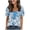 Light Blue Shirts for Women, variant on TARIENDY Summer Short Sleeve Tops for Women Trendy 2 in 1 Floral Printed Blouses Loose Vacation Casual Outfits Light Blue L