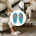 thumbnail image 6 of COEQINE Santa Claus Snowman Cardinal Blue Indoor Slippers for Women, Cozy Slip On Home Slides Christmas Fluffy Sandals Slip On Bedroom Slippers Machine Washable Y2K Footwear for House Trip, 42-43, 6 of 7