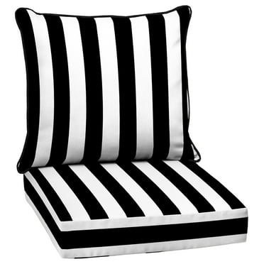 Outdoor Chair Cushion, Black And White Stripe Outdoor Dining Chair Cushion