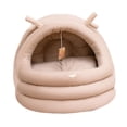 thumbnail image 4 of Almencla Lit Chaud d'Hiver pour Chat Design Élan Dessin Animé avec Balle Nid Semi-Fermé m, 4 of 8