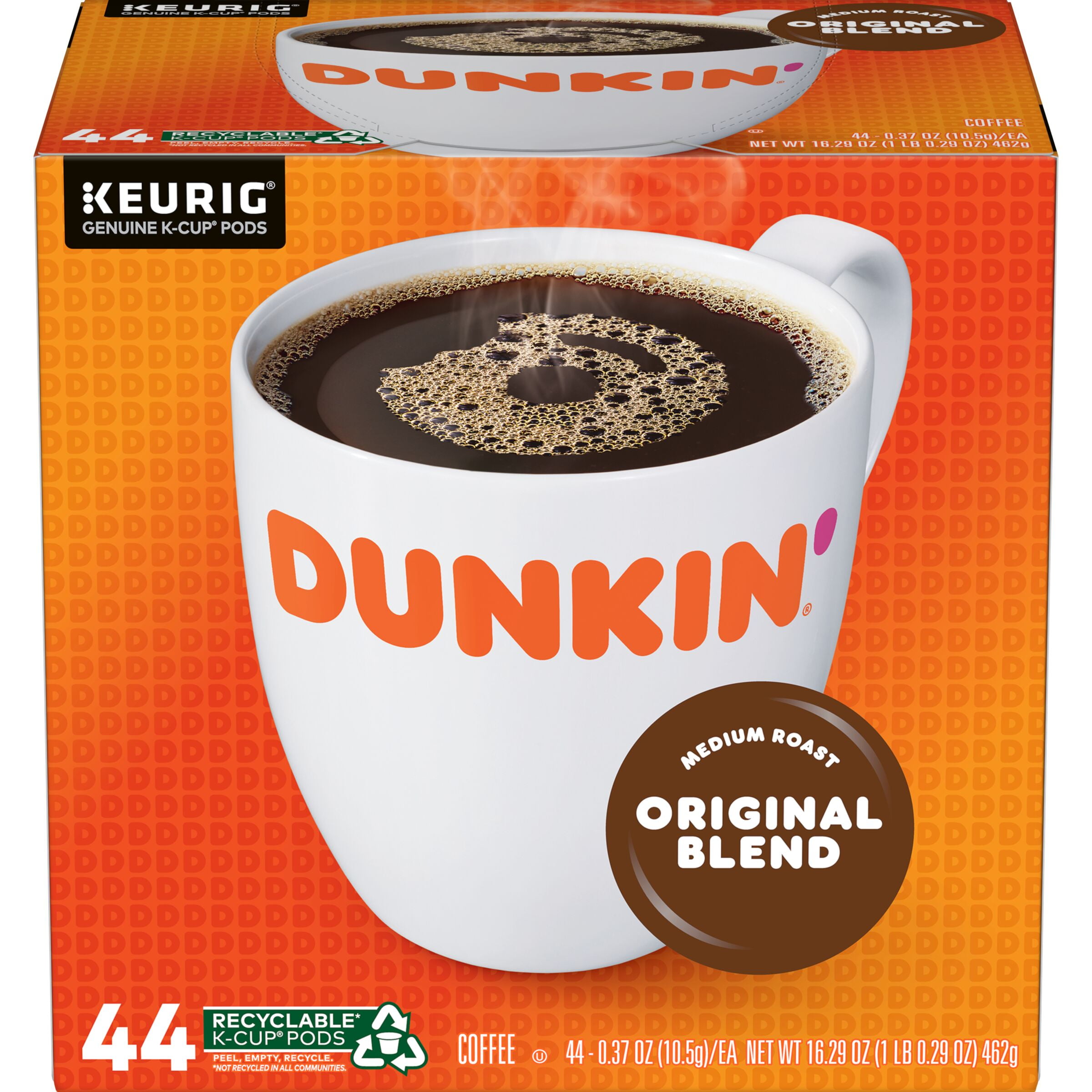 Dunkin' Original Blend K-Cup Pods for Keurig K-Cup Brewers, Medium Roast Coffee, 44-Count (Packaging May Vary)
