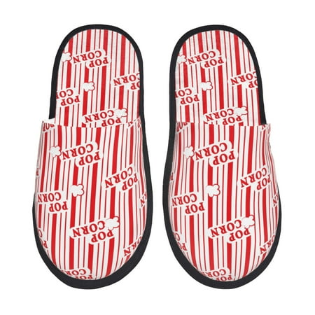Balery Popcorn 1 Slient Indoor Furry Fleece Comfort House Shoes Soft Non-Slip Home Shoes Cotton slippers House Slippers-- Large