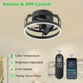 thumbnail image 4 of C Cattleya 12 in. Black Low Profile Color Changing LED Flush Mount with Remote and APP Smart Control Indoor Ceiling Fan with Dimmable Lighting, 4 of 8
