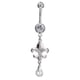 thumbnail image 1 of Colgante de moda Anillo de ombligo con circonita de pulpo lindo Anillo piercing para el cuerpo (blanco plateado), 1 of 5