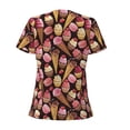 thumbnail image 6 of Fuzoiu Ice Cream Cake Print Women's V-Neck T-Shirt,Women's Short Sleeve Top, Comfortable for Work, Leisure, and Sports, 6 of 7
