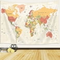 thumbnail image 2 of World Map Tapestry Wall Hanging, Vintage Asia Europe South City Topography America Africa Japan Wall Decor Tapestries, Map of World Wall Art for Bedroom Living Room Home Office (60X40), 2 of 3