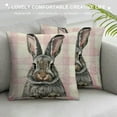 thumbnail image 3 of Easter Pillow Covers Inch Set of, Pink Buffalo Plaid Bunny Decor Spring Farmhouse Throw Pillows Easter Decorations Rabbit Pink Pillowcase Seasonal Outdoor Cushion Case for Couch Home, 3 of 5