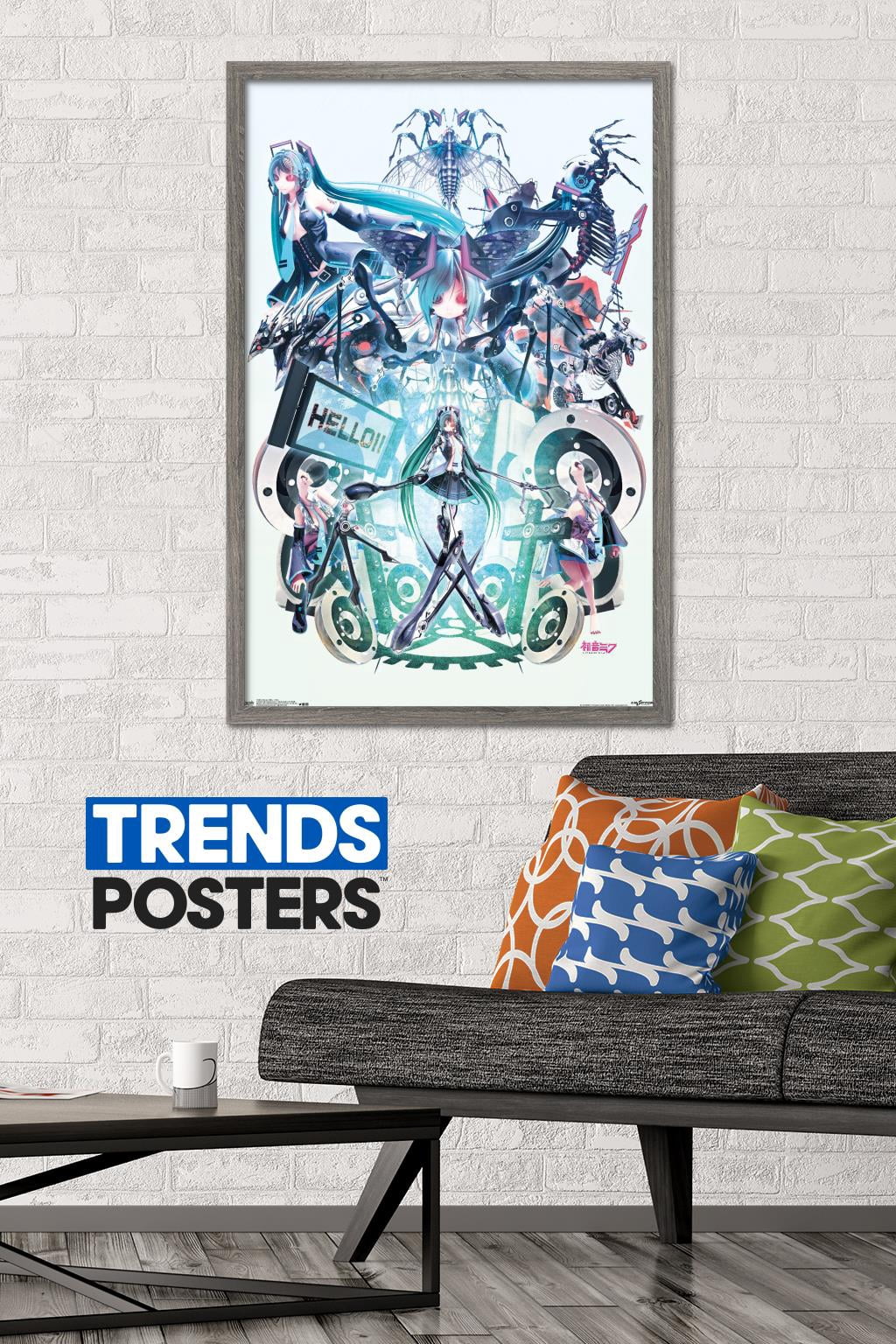 Hatsune Miku - Hello Wall Poster, 22.375" x 34", Framed