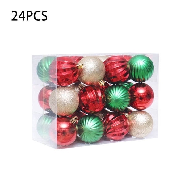 Lot de 24 Boules de Noël Pailletées 6cm - Ornements en Plastique Incassables pour Décoration de Vacances, Fête, Mariage et Maison