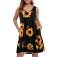 thumbnail image 1 of Vestido de verano BELAROI para mujer, talla grande, cuello en V, color girasol, 1 of 6