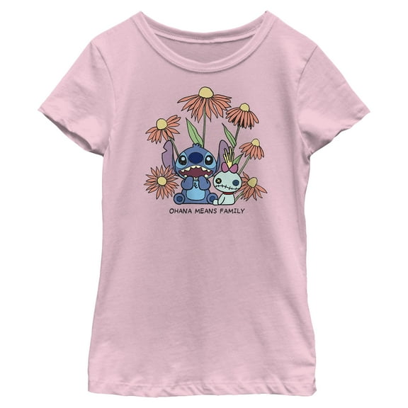 Girls Lilo & Stitch Floral Scrump and Stitch T Shirt