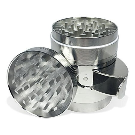 STK 5-Piece Grinder with Easy Access Window - Heavy Duty Anodized Aluminum - More Convenient - Herb Grinder - 2 Inch Diameter - 54 Diamond Cut Teeth - Magnetized Chambers (Best Pillow For Teeth Grinders)