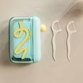 thumbnail image 1 of Portable Floss Pick Dispenser Case with 50 Refillable High-Strength Floss Picks, Hygienic Touch-Free Automatic Eject, Compact Travel Tooth Floss Storage Box, 1 of 5