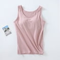 thumbnail image 2 of BYHONG Women's Built-In Bra Tank Top Summer Sleeveless Camisole Plus Size Padded Workout Womens Blouses Casual Crew Neck Top Pink XL, 2 of 8