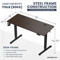 thumbnail image 2 of MotionGrey - Ergo2 Adjustable Electric Standing Desk with Memory Settings - 55" x 24" Dark Brown Top Black Frame - Ergonomic Desk for Home and Office, 2 of 8