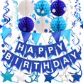 thumbnail image 1 of Decoraciones para fiestas de cumpleaños FECEDY, azul marino, feliz cumpleaños, 1 of 6