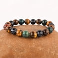 thumbnail image 3 of QNAVIC Triple Stone Physic Abilities Bracelet, Natural Tiger Eye – Bloodstone – Iolite Beads Handmade Stretch Bracelet For Unisex, Healing Chakra Energy Crystal, Metaphysical Bracelet, 3 of 5