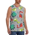 thumbnail image 2 of Balery Cute Dinosaur Men's Sleeveless Muscle Shirts Workout Tank Top, Moisture Wicking, Odor Protection-3X-Large, 2 of 8