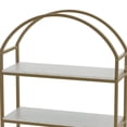 thumbnail image 5 of Nathan James Haven Etagere Bookshelf, 5-Shelf Faux Marble Bookcase in White Faux Marble Finish and Gold Metal Frame with Arch Top and Open Shelves, White/Gold, 5 of 5