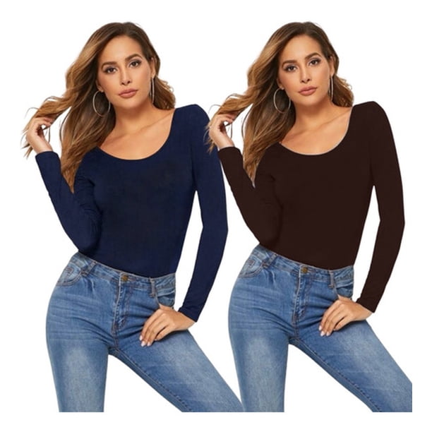Pack 2 Blusas Mujer Manga Larga Interior Térmico Sueter Dama LOLE Blusa