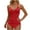 Red, variant on ShiShine Halter Tankini Swimsuit for Women Tummy Control Two Piece Bathing Suit V Neck Swimwear with Shorts