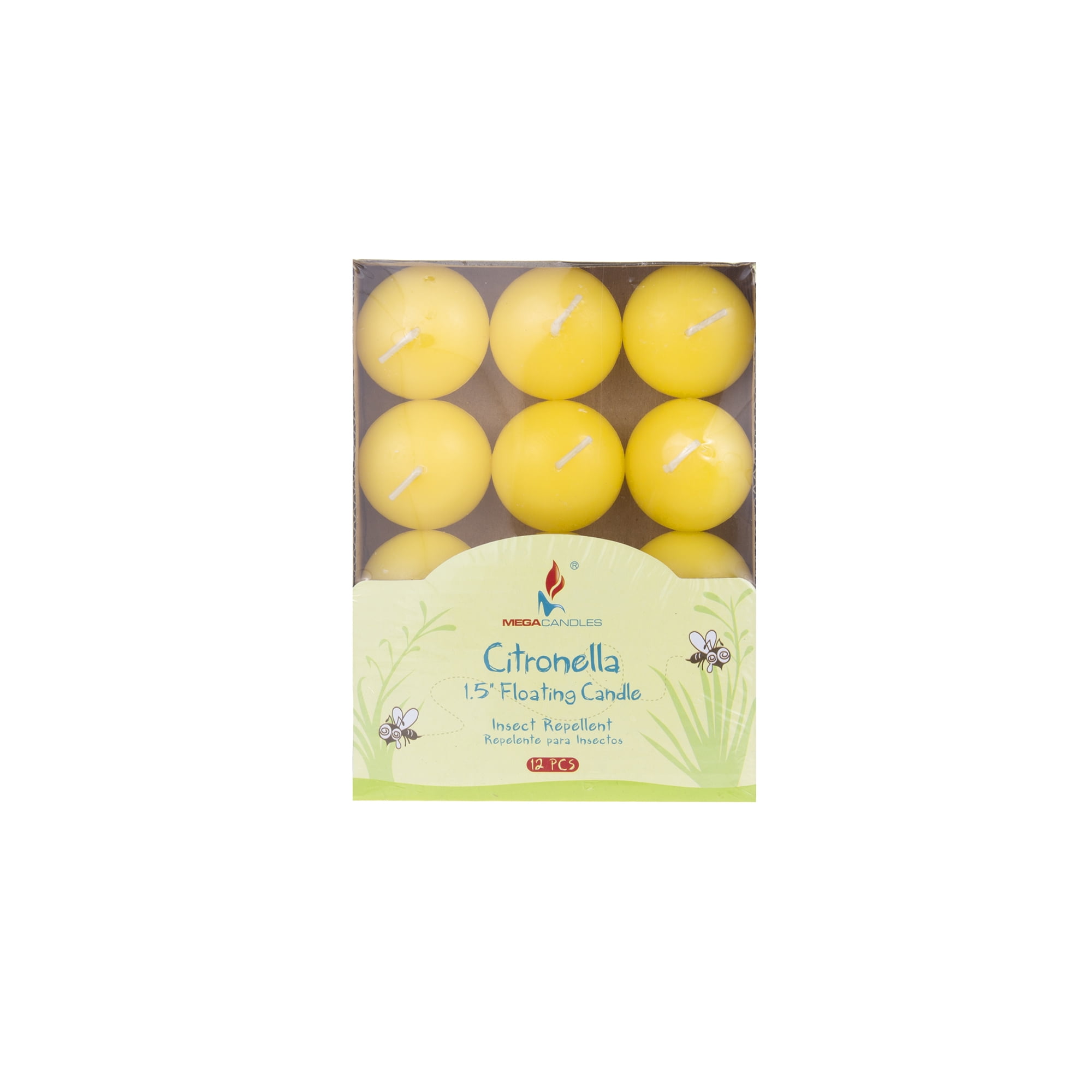 Everyday Candles for Mosquitoes and Insects Bug Repellent Candles for Indoor and Outdoor Use Hand Poured Paraffin Wax Candles 2 Diameter Mega Candles 4 pcs Citronella Floating Disc Candle