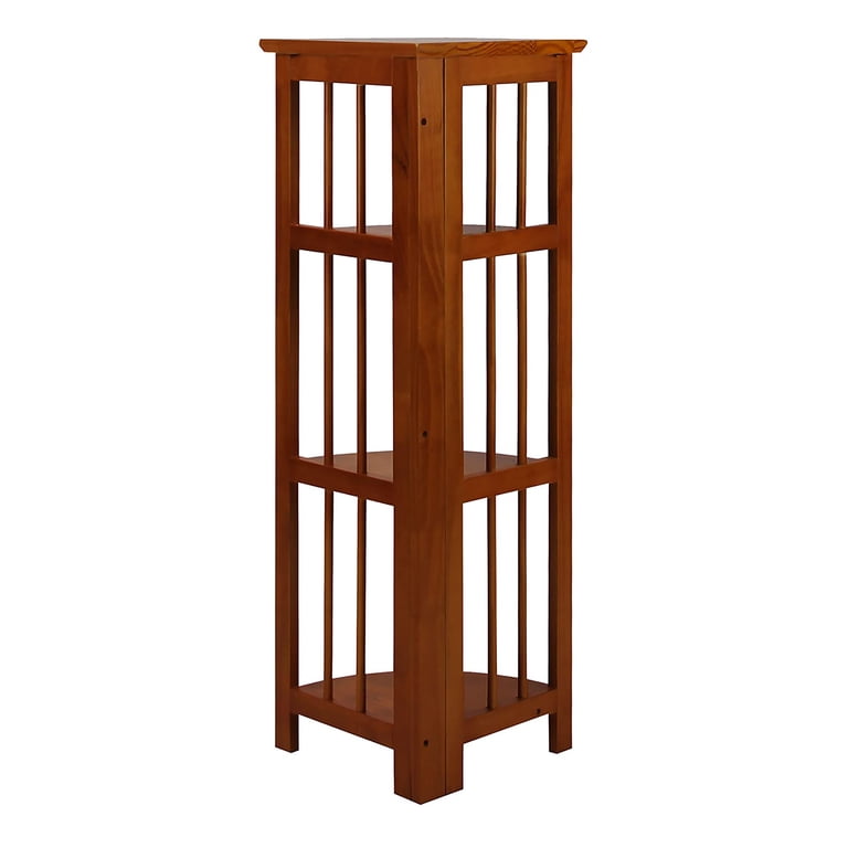 Casual Home 38" Wooden Corner Folding Bookcase, Honey Oak photo 4