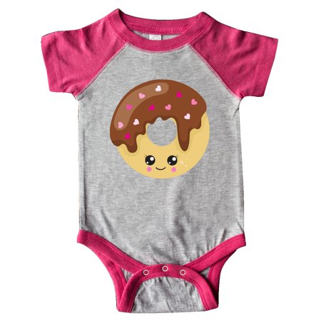 

Inktastic Kawaii Donut Donut With Hearts Chocolate Donut Gift Baby Boy or Baby Girl Bodysuit