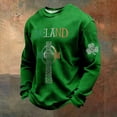 thumbnail image 1 of Ceisia Men's St. Patrick's Day Vintage Four-Leaf Clover Crewneck | Waffle Knit Relaxed Long-Sleeve Casual Top Gift, 1 of 3