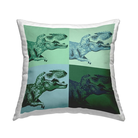 Stupell Industries Pop Style Dinosaur T-Rex Animal Design by Daphne Polselli Throw Pillow