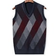 thumbnail image 2 of Augper Man Fallow Pullover Casual Sweater Vest Fashion V-neck Woolen Sweater Sleeveless, 2 of 4