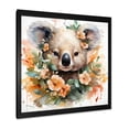 thumbnail image 2 of Designart "Gentle Floral Gaze of the Koala II" Animals Framed Wall Art Decor - Modern Orange Koala Living Room Framed Canvas Art, 2 of 6