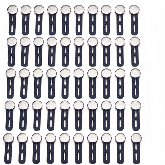 ROSEXIXI Pant Waist Tightener, 50-Pack No-Sew Waist Extender for Jeans – Adjustable Metal 2-Hole Pants Adjuster for Men, Women, Trousers and Shorts