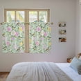 thumbnail image 3 of Sage Green Spring Floral Kitchen Curtain for Berdoom Living Room Cafe 45" Length, Elegant Farmhouse Flowers Birds Watercolor Tiers Curtains Light Filtering Drapes Window Treatment 2 Panels 52"Wx45"L, 3 of 8