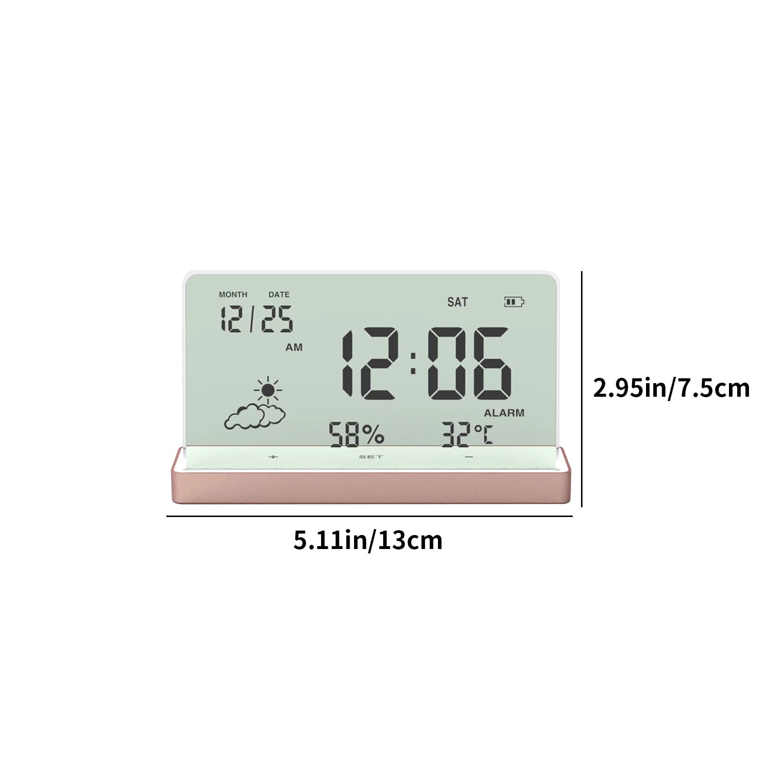 CASAFUN Digital Alarm Clock for Students Workers,Creative Clear Digital Clock with Transparent Large Screen Temp/Humidity/Date Display Electronic Alarm Clock back to School Supplies