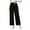 Black, variant on Women's Wide Leg Pants, High Waist Elastic Waistband with Button and Zipper Closure, Casual Loose Trousers with Side Pockets, Comfortable Long Pants for Daily Wear and Fall Winter Seasons